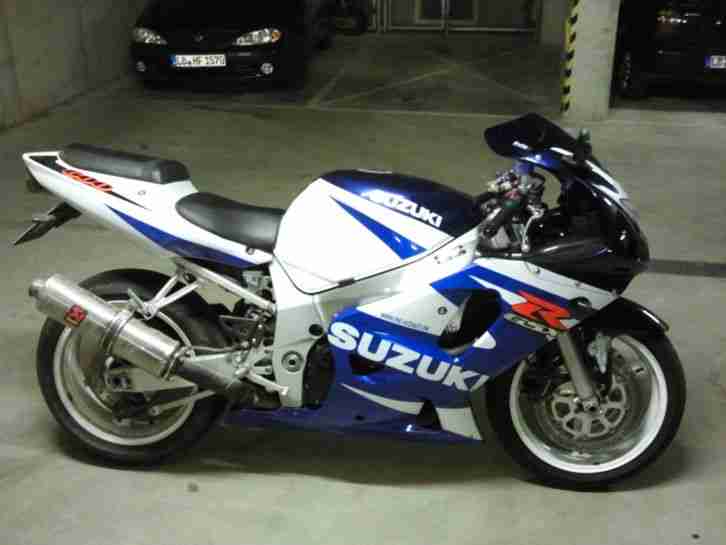 Suzuki GSX-R600 Weiss/Blau K1/K2 Tüv 01/2016 EZ07/2001 Akrapovic Puig