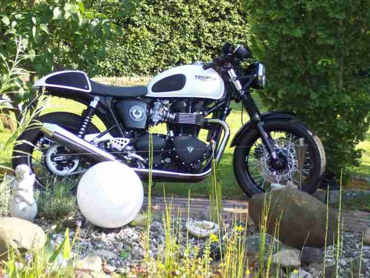TRIUMPH THRUXTON ACE EDITION EDELBIKE CAFE RACER SCRAMBLER WIE NEU 1 HAND