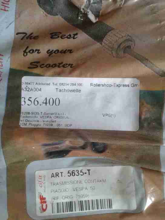 Tachowelle Vespa 50