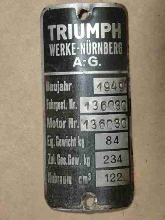 Triumph Werke Nürnberg TWN B 125 in Teilen