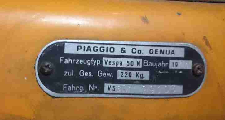 Vespa 50 N Spezial Bj.1974 - reparaturbedürftig