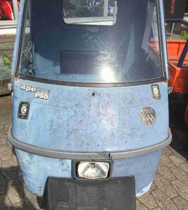 Vespa Piaggio APE 50 Handanlasser - Pritsche Blau 1983 APECAR TM 50 Restauration