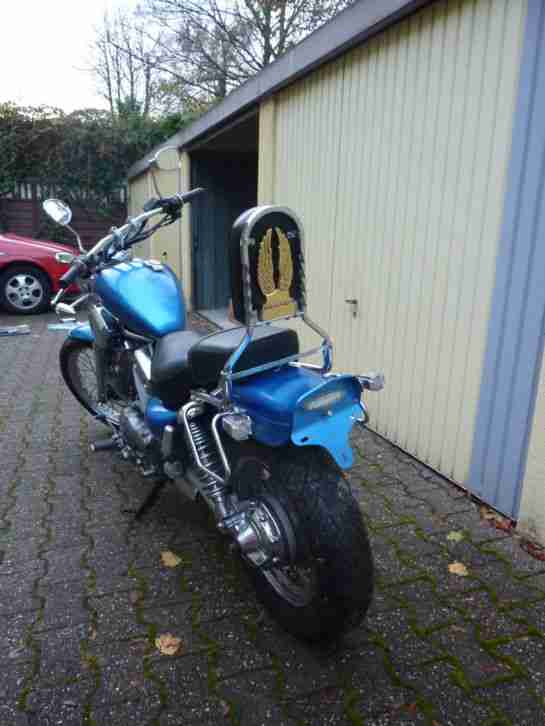 Yamaha Virago XV 535 Chrom NEU Motorrad Chopper Iron cross Sissybar gedrosselt