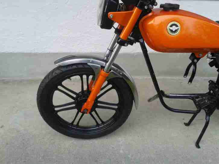 Zündapp CS 25 Mofa Fahrgestell Enfield mit Papiere CS25 Lamborghini Orange