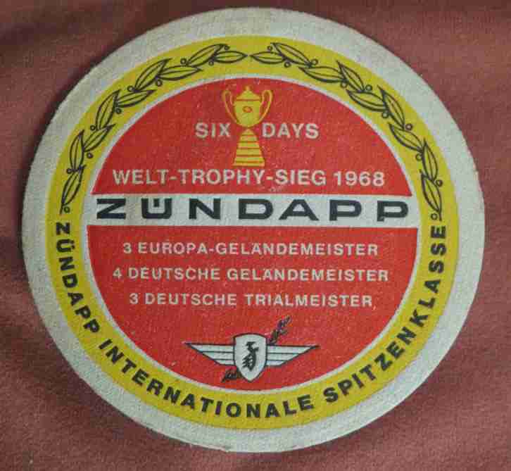 Welt Trophy 1968 Bierdeckel