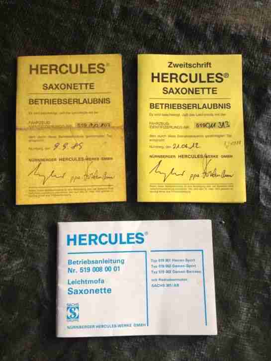 Zwei Hercules Saxonette mit Papieren