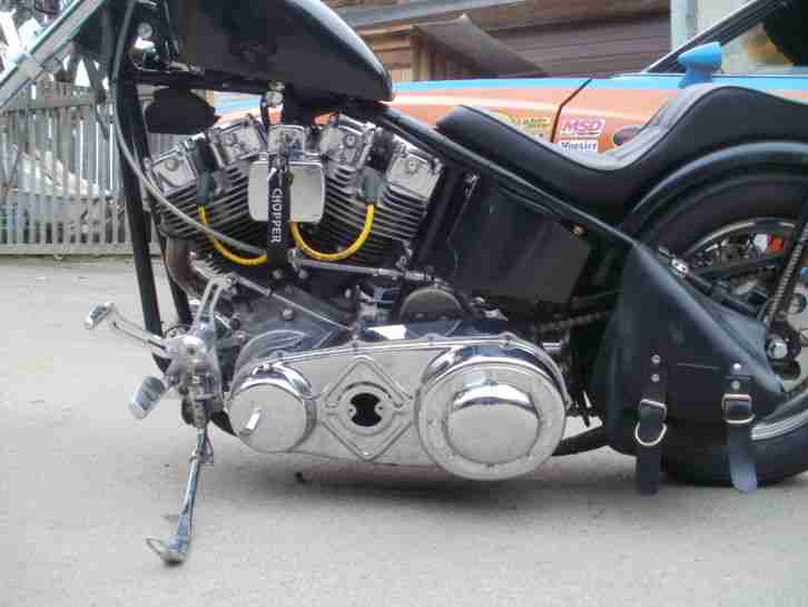 harley ex knucklehead 38EL chopper "la pura vida" ein echter us bone cracker ;o)