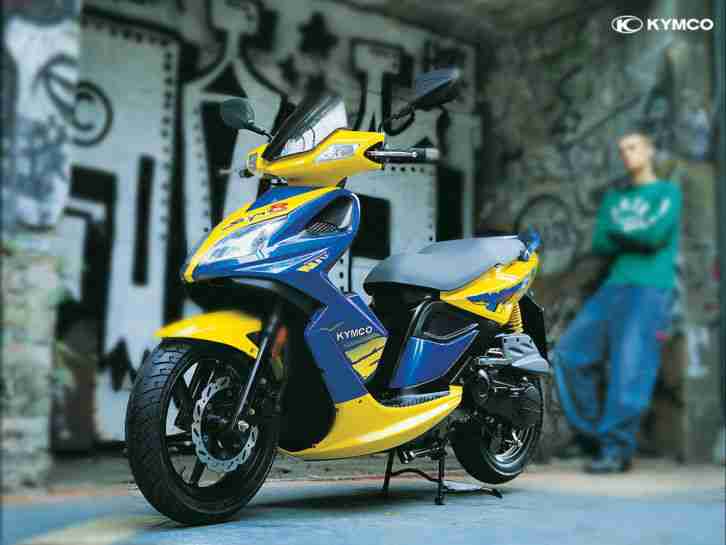 motorroller kymco Super 8 50, gelb/blau